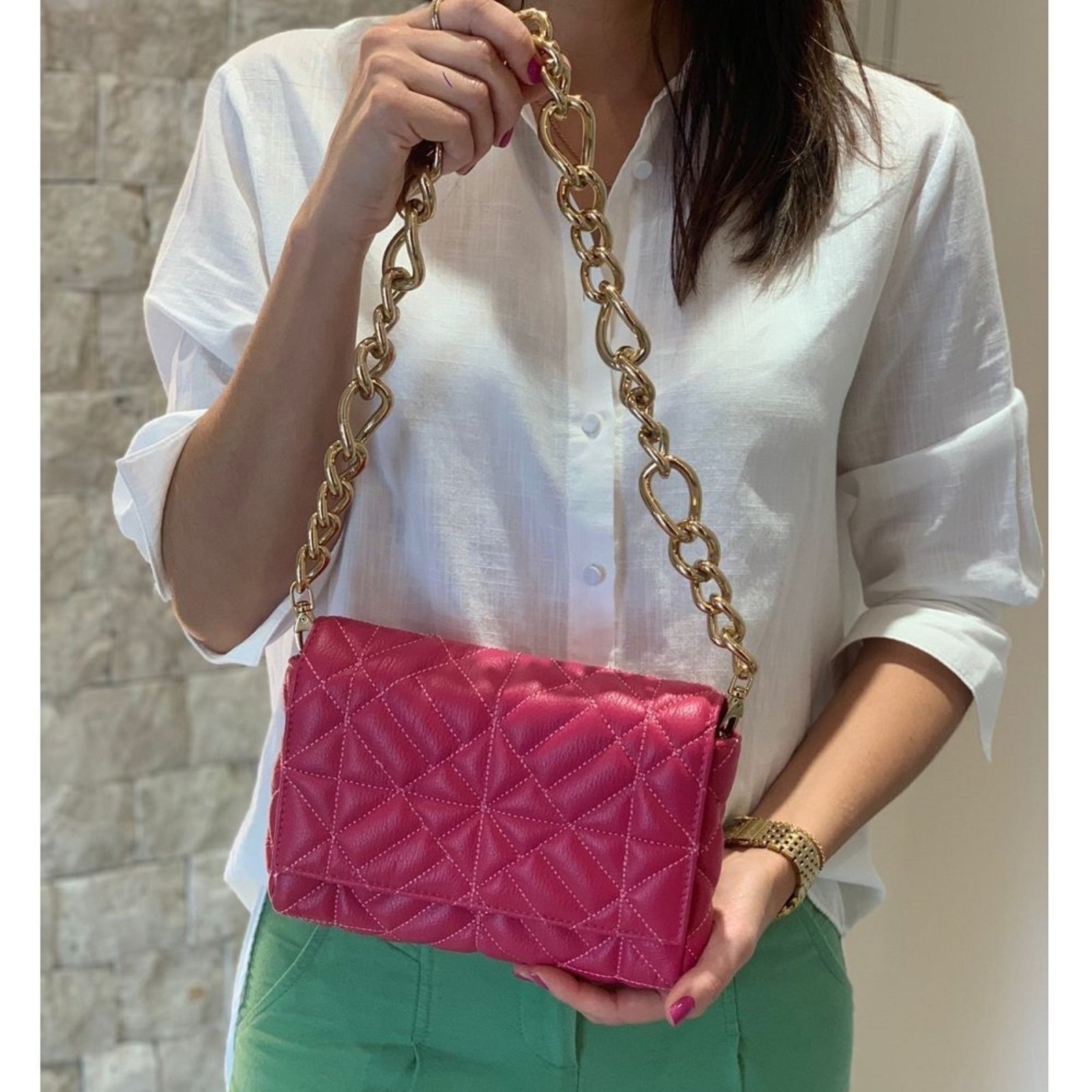 pink and red bolsa