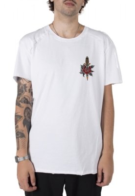 Camiseta Stoned Longline Gold Angel Branca Menor preço em Camiseta Stoned Longline Gold Angel Branca