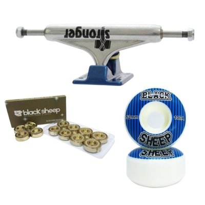 Kit Truck Stronger hollow Pro 139mm, Rolamento BS Gold e Roda Black Sheep 52mm serie importada Menor preço em Kit Truck Stronger hollow Pro 139mm, Rolamento BS Gold e Roda Black Sheep 52mm serie importada