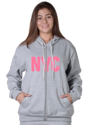 new yorker pink moletom com capuz