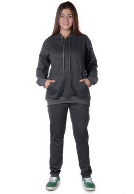 Conjunto Moletom Suffix Blusa com Capuz e Calça com Bolso Cinza Menor preço em Conjunto Moletom Suffix Blusa com Capuz e Calça com Bolso Cinza