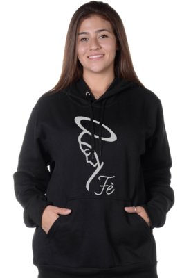 Moletom Fechado Suffix Com Capuz Bolso Canguru Preto Fé Religioso Menor preço em Moletom Fechado Suffix Com Capuz Bolso Canguru Preto Fé Religioso