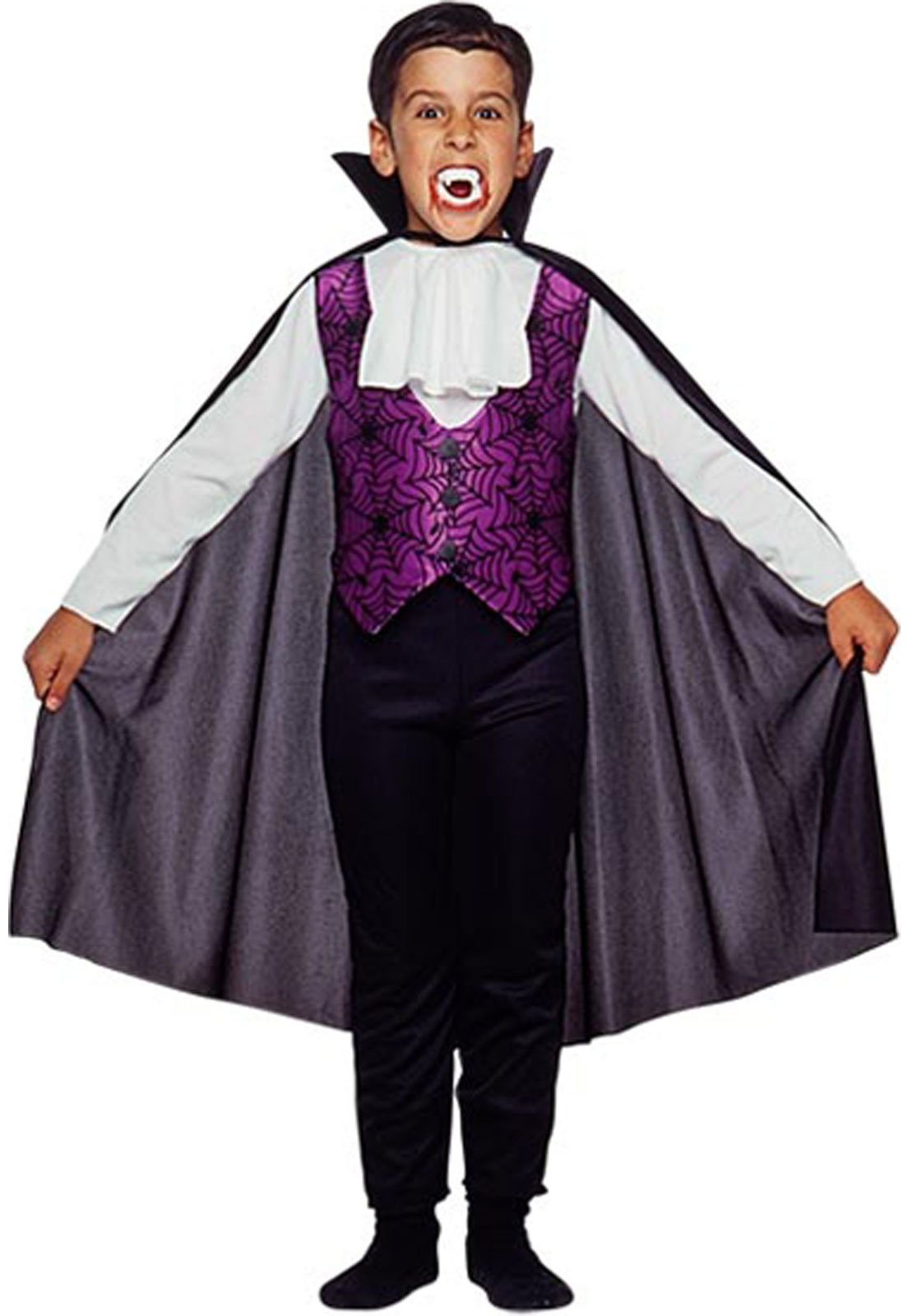 Fantasia de Halloween Infantil Masculino Vampiro Conde Drácula G 7