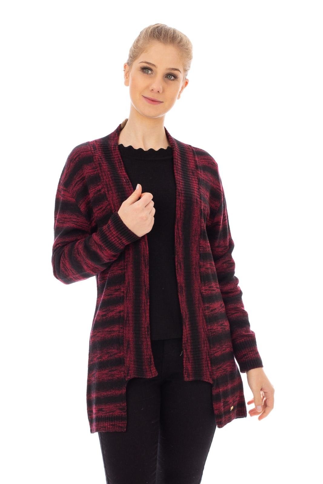 cardigan vermelho longo