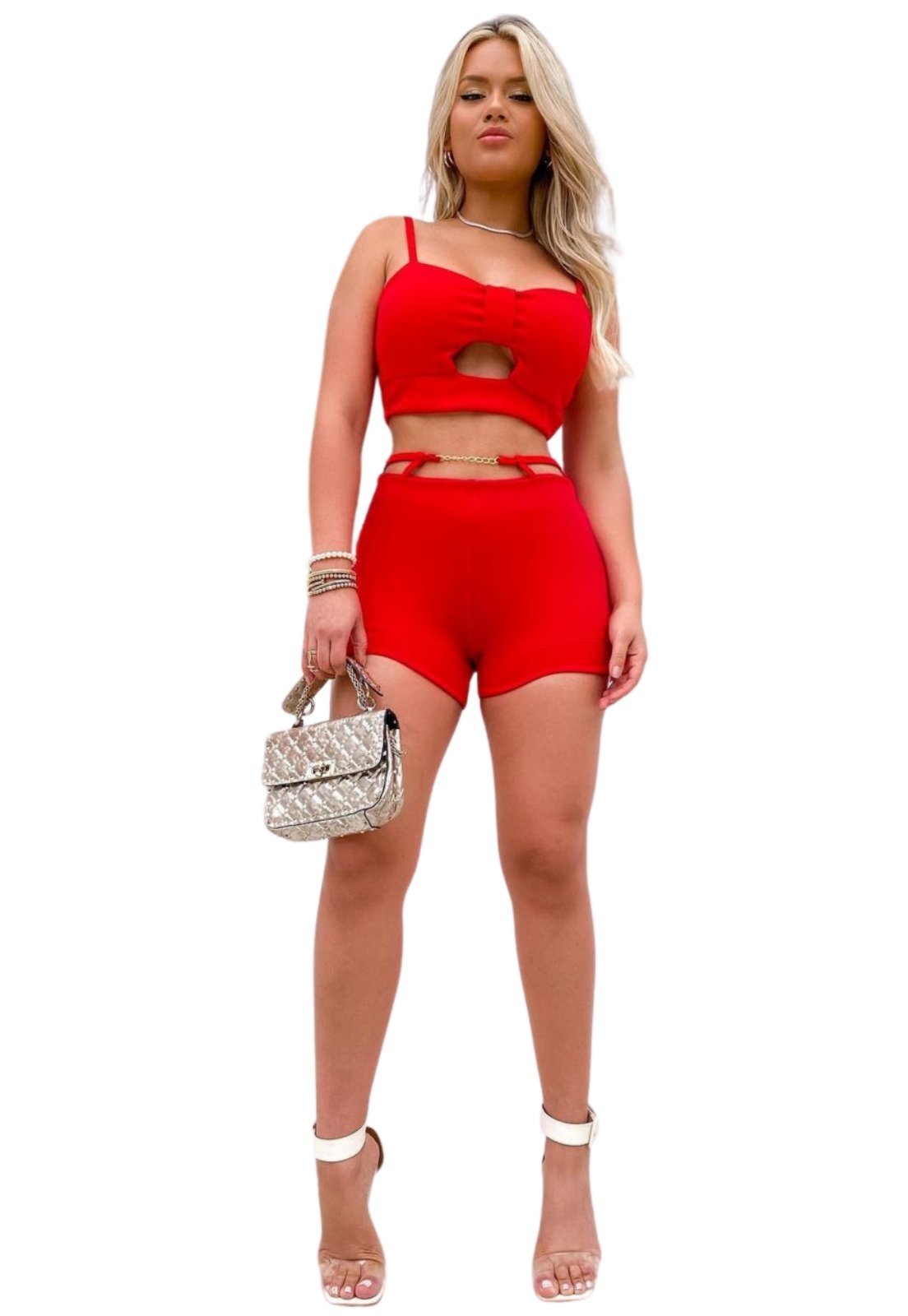 short e cropped vermelho