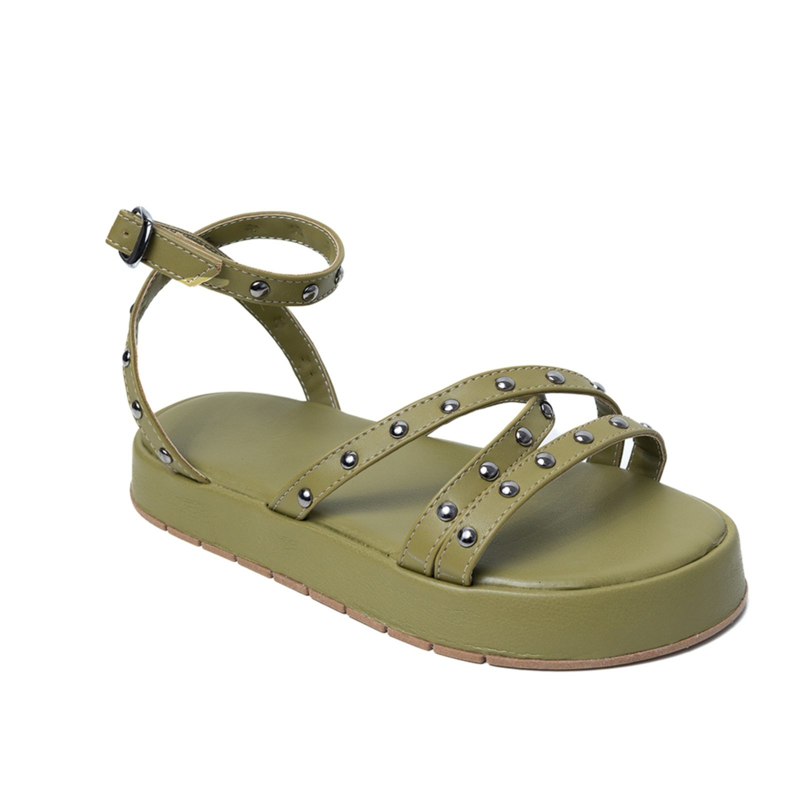 Rasteira Papete Dafiti Shoes Fivelas Verde - Compre Agora