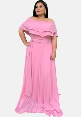vestido rosa seco plus size