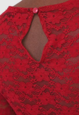 Blusa Cropped TOPSHOP Renda Vermelha