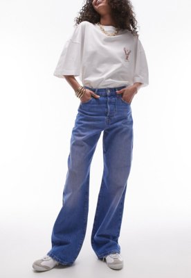 Calça Jeans TOPSHOP Wide Leg Lisa Azul