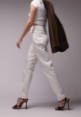 Calça Sarja TOPSHOP Mom Color Branca