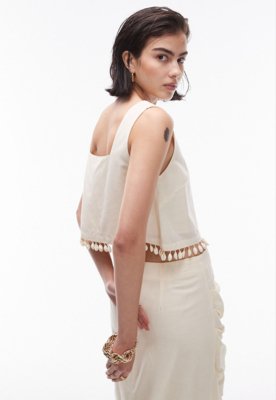 Regata Cropped TOPSHOP Reta Buzios Off-White