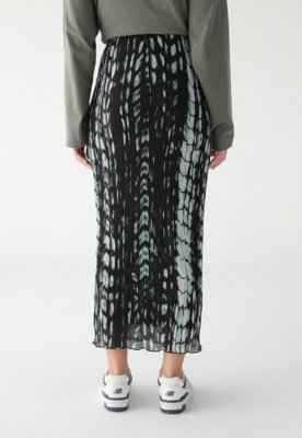 Saia TOPSHOP Midi Estampada e Texturizada Preta