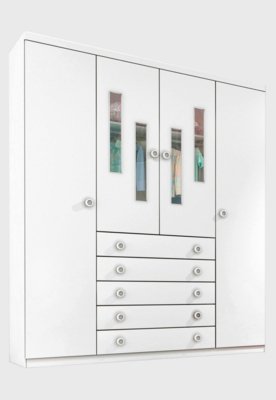 Guarda-Roupa 4 Ptas Evolution Branco Tcil Móveis Menor preço em Guarda-Roupa 4 Ptas Evolution Branco Tcil Móveis