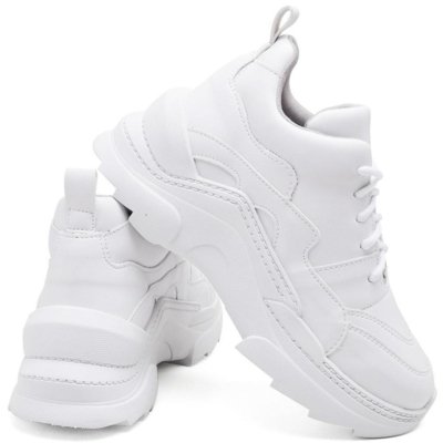 Tenis branco best sale feminino caixa alta