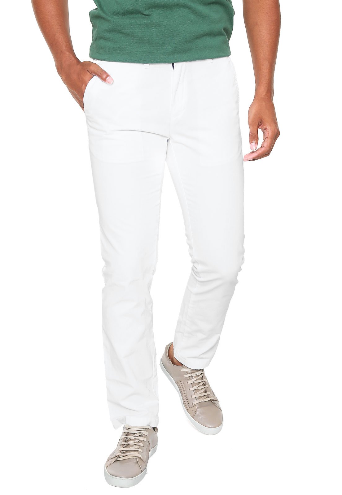 calça chino branca masculina