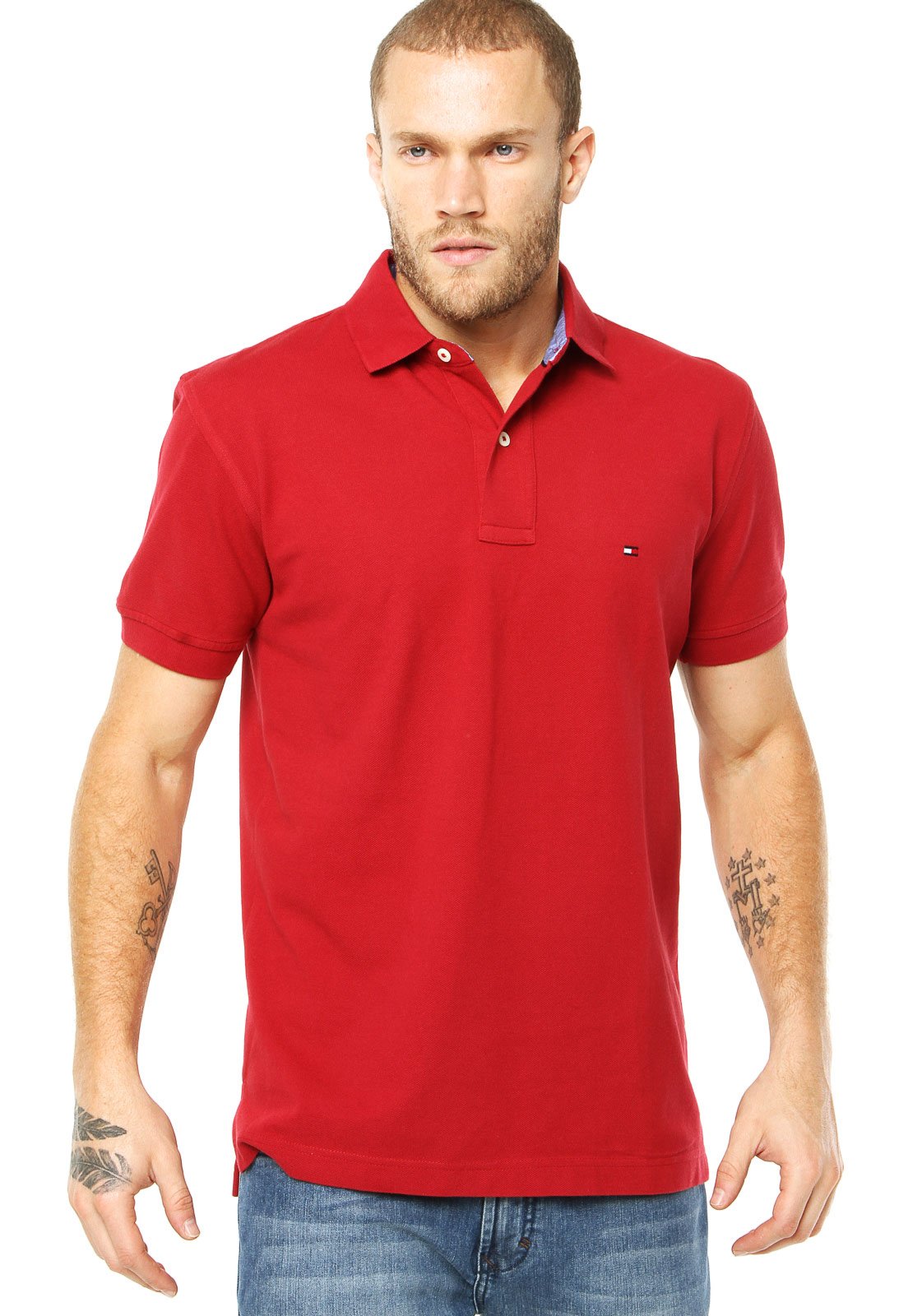 Camisa Polo Tommy Hilfiger Logo Vermelha - Compre Agora