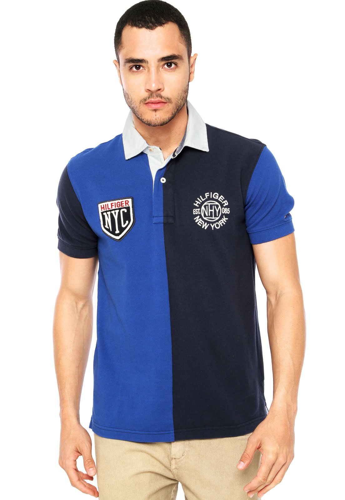 Camisa Polo Tommy Hilfiger NY 085 Azul - Compre Agora