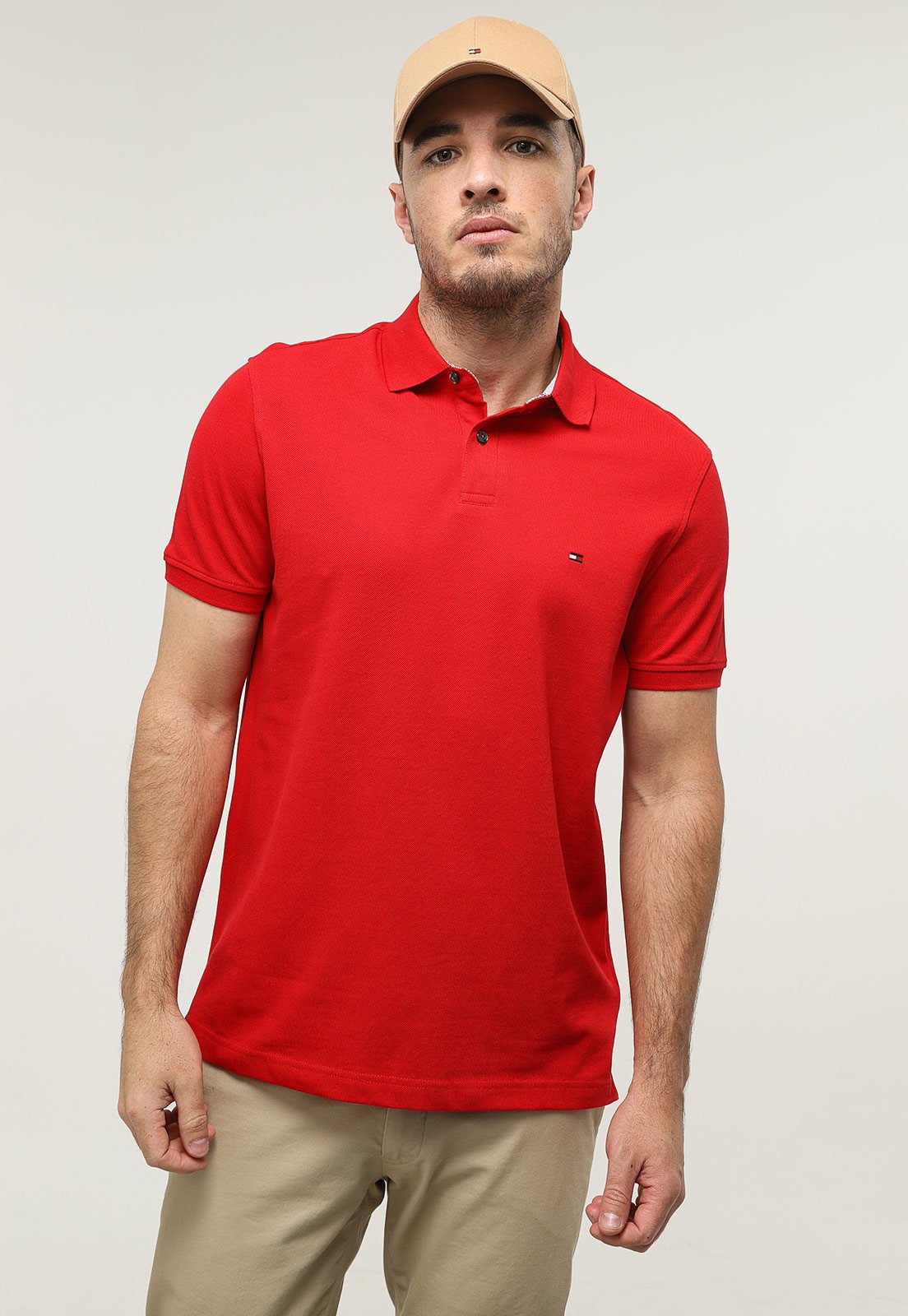 Polo tommy hot sale hilfiger vermelha