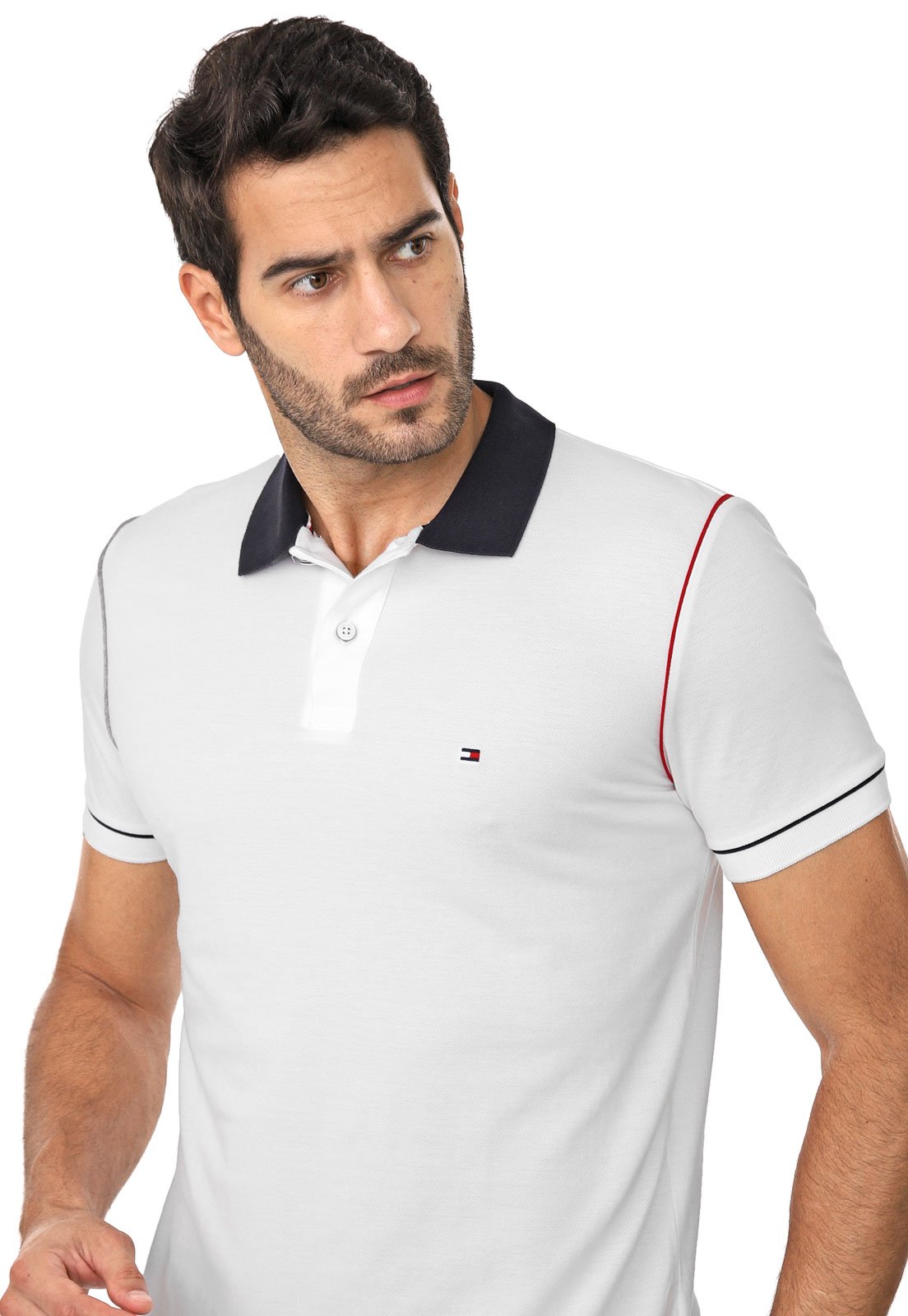 Camisa Polo Tommy Hilfiger Reta Listras Branca Compre Agora Dafiti