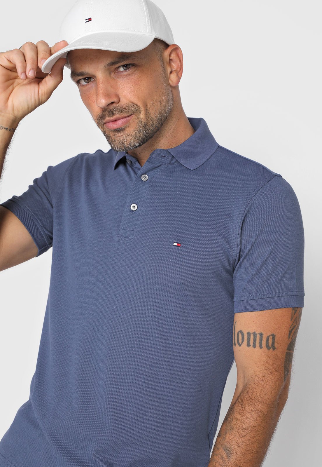 Camisa Polo Tommy Hilfiger Slim Logo Azul - Compre Agora | Dafiti Brasil