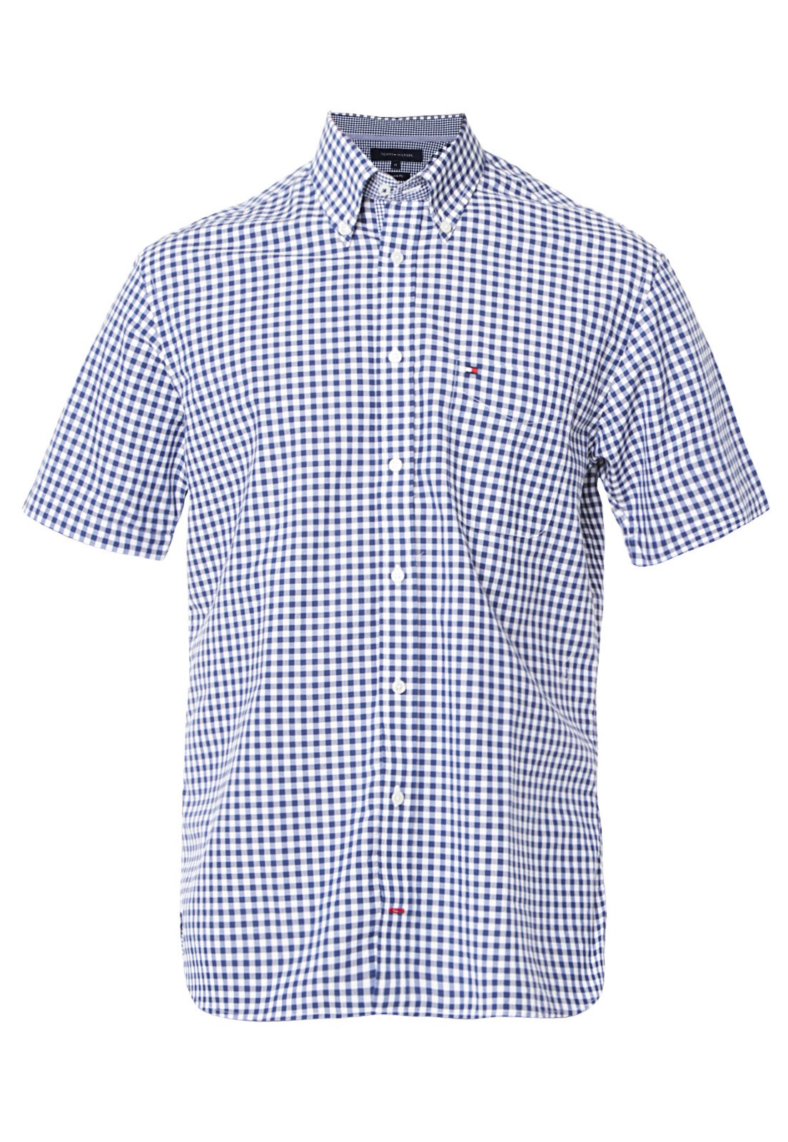 camisa social tommy manga curta