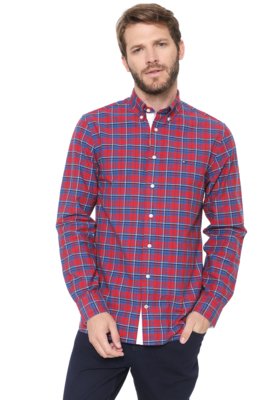 Camisa Tommy Hilfiger Regular Authentic Vermelha/Azul é boa?