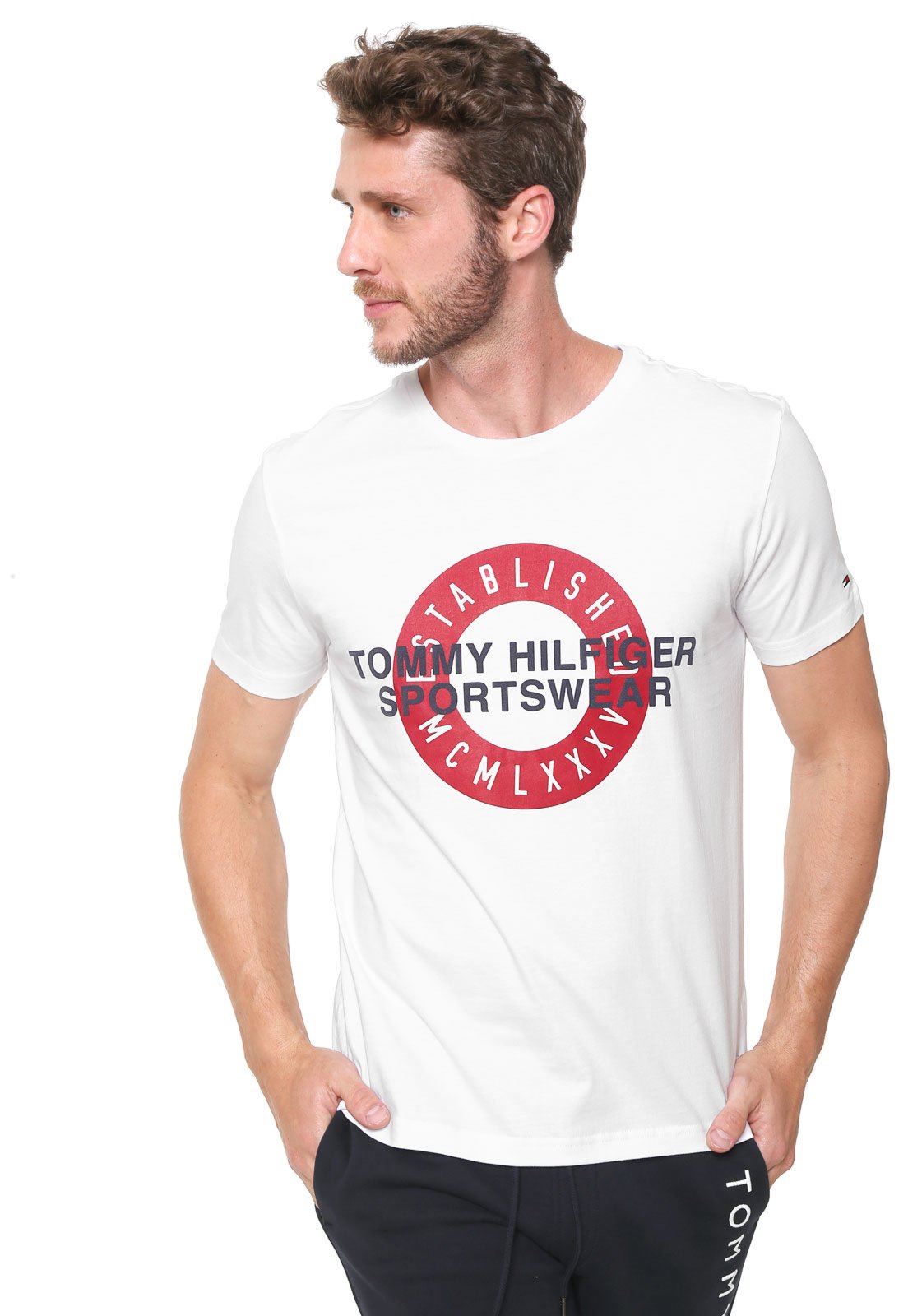 Camiseta Tommy Hilfiger estampada branca - Quadra 10