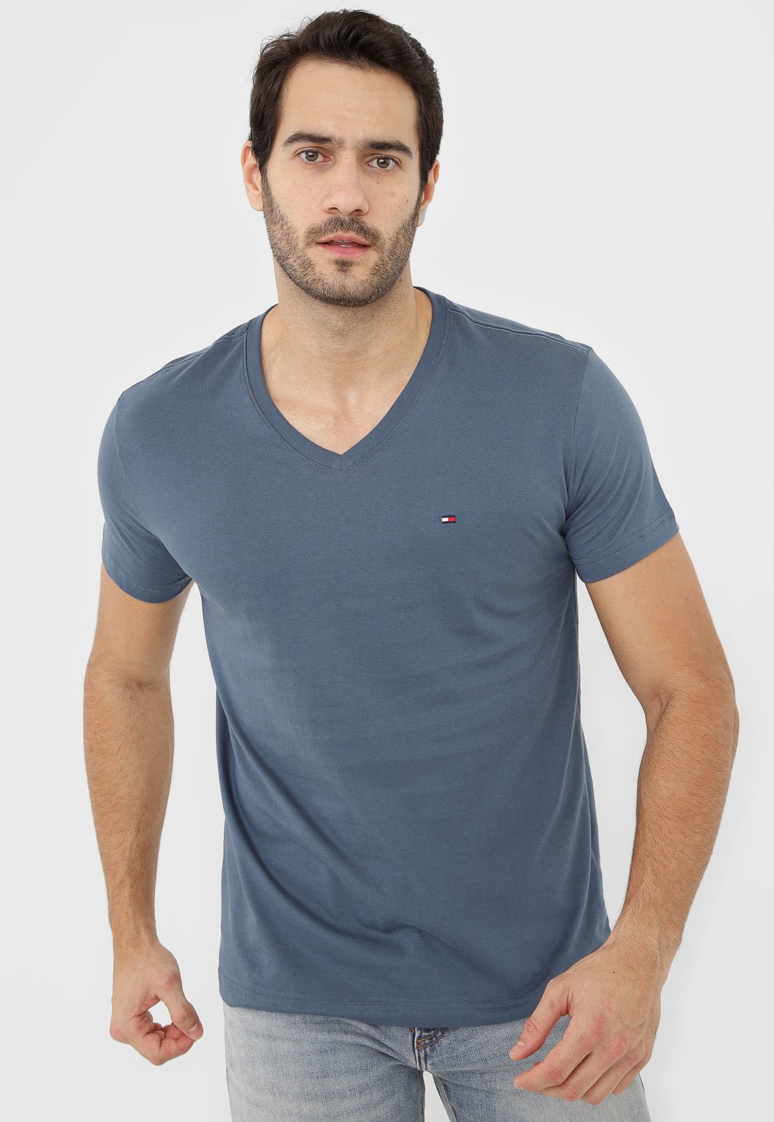 Camiseta Tommy Hilfiger Logo Azul - Compre Agora