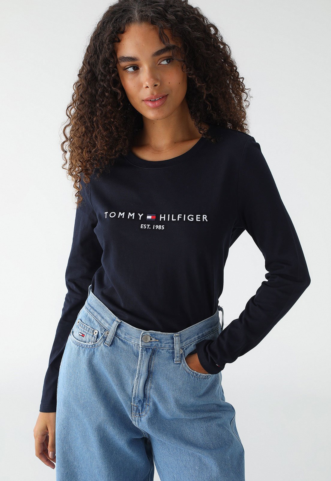 Camiseta Tommy Hilfiger Logo Azul-Marinho