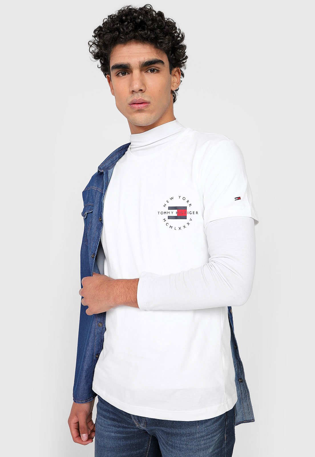 Camiseta Tommy Hilfiger Logo Branca - Compre Agora
