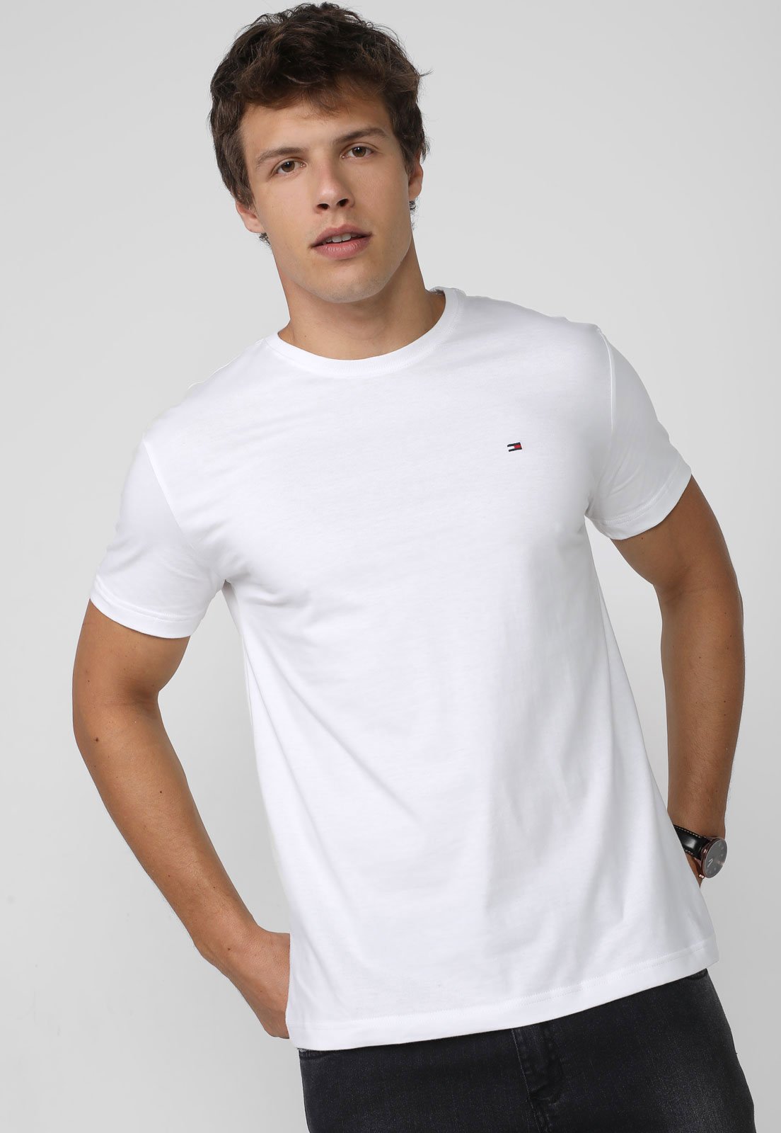 Camiseta Tommy Hilfiger Logo Branca - Compre Agora