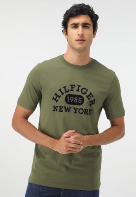 Camiseta Tommy Hilfiger Logo Verde - Compre Agora