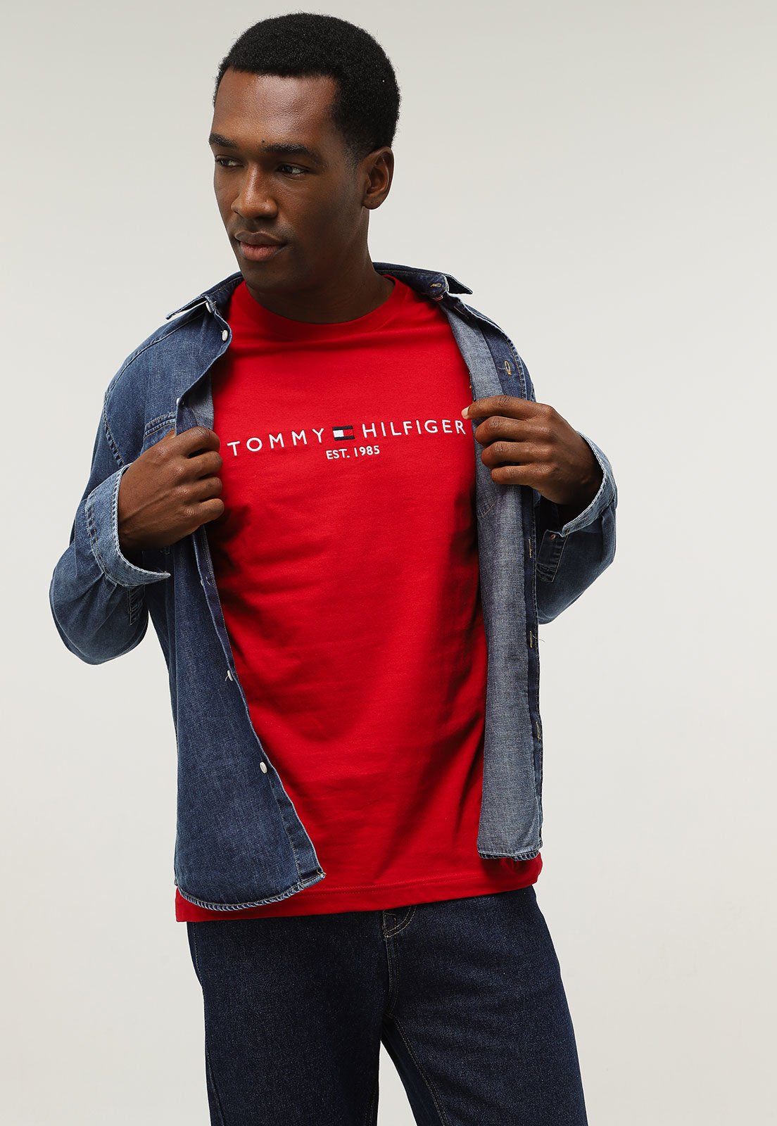 Camiseta Tommy Hilfiger Logo Vermelha