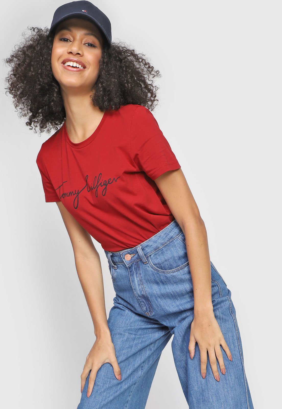 Camiseta Tommy Hilfiger Logo Vermelha