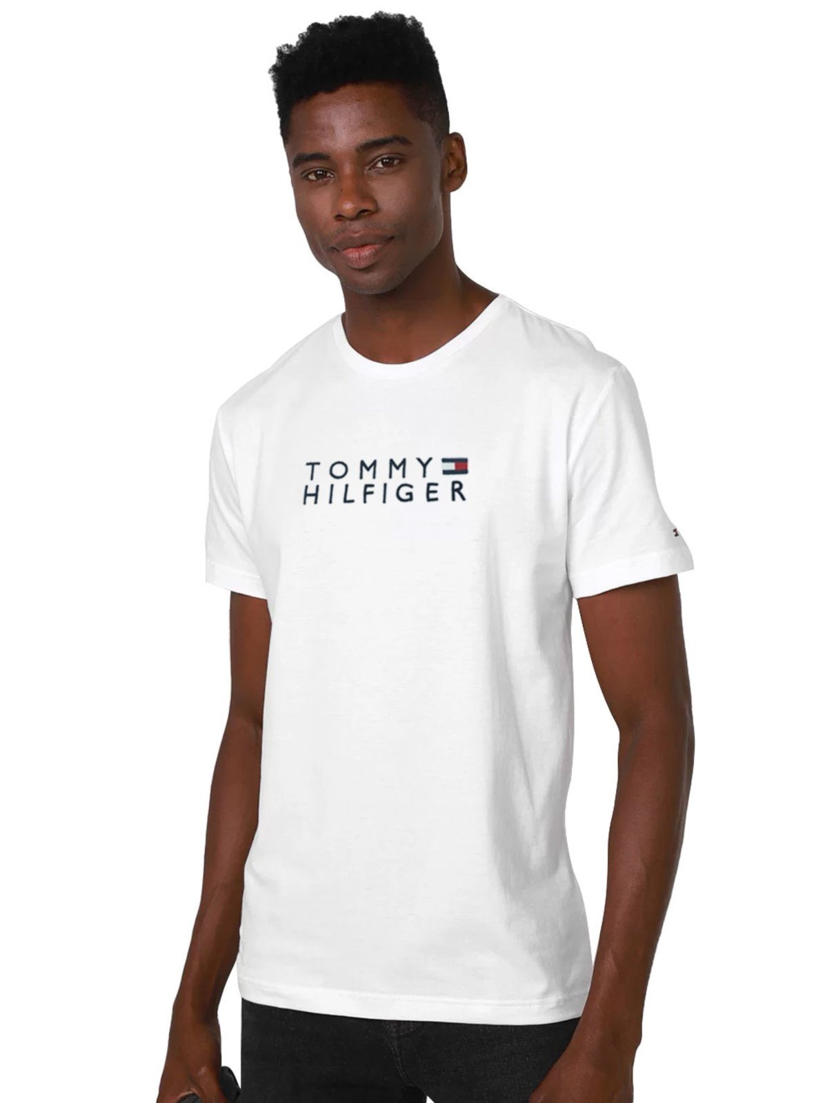 Camiseta Tommy Hilfiger Masculina Big Large Logo Branca - Compre Agora