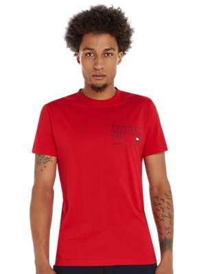 Camiseta Tommy Hilfiger Masculina Brand Love Back Tee Vermelha