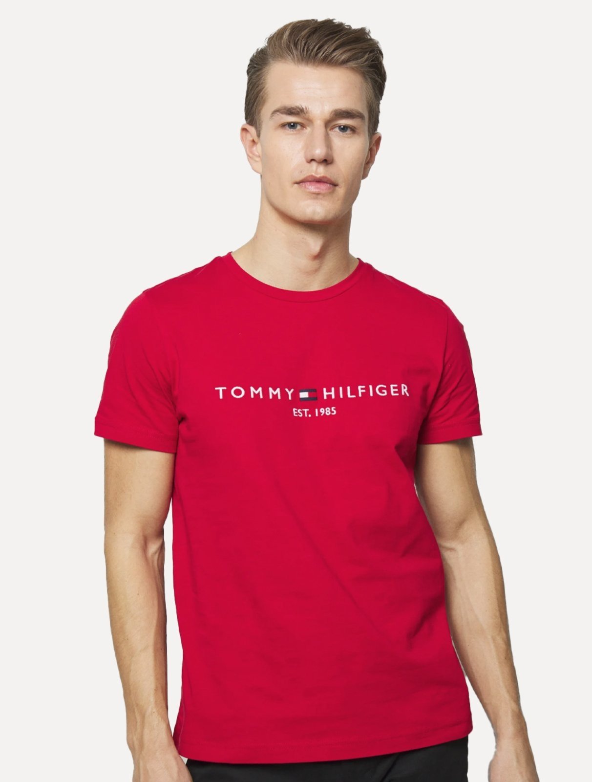 Camiseta Tommy Hilfiger Masculina Core Logo Tee Vermelha - Compre