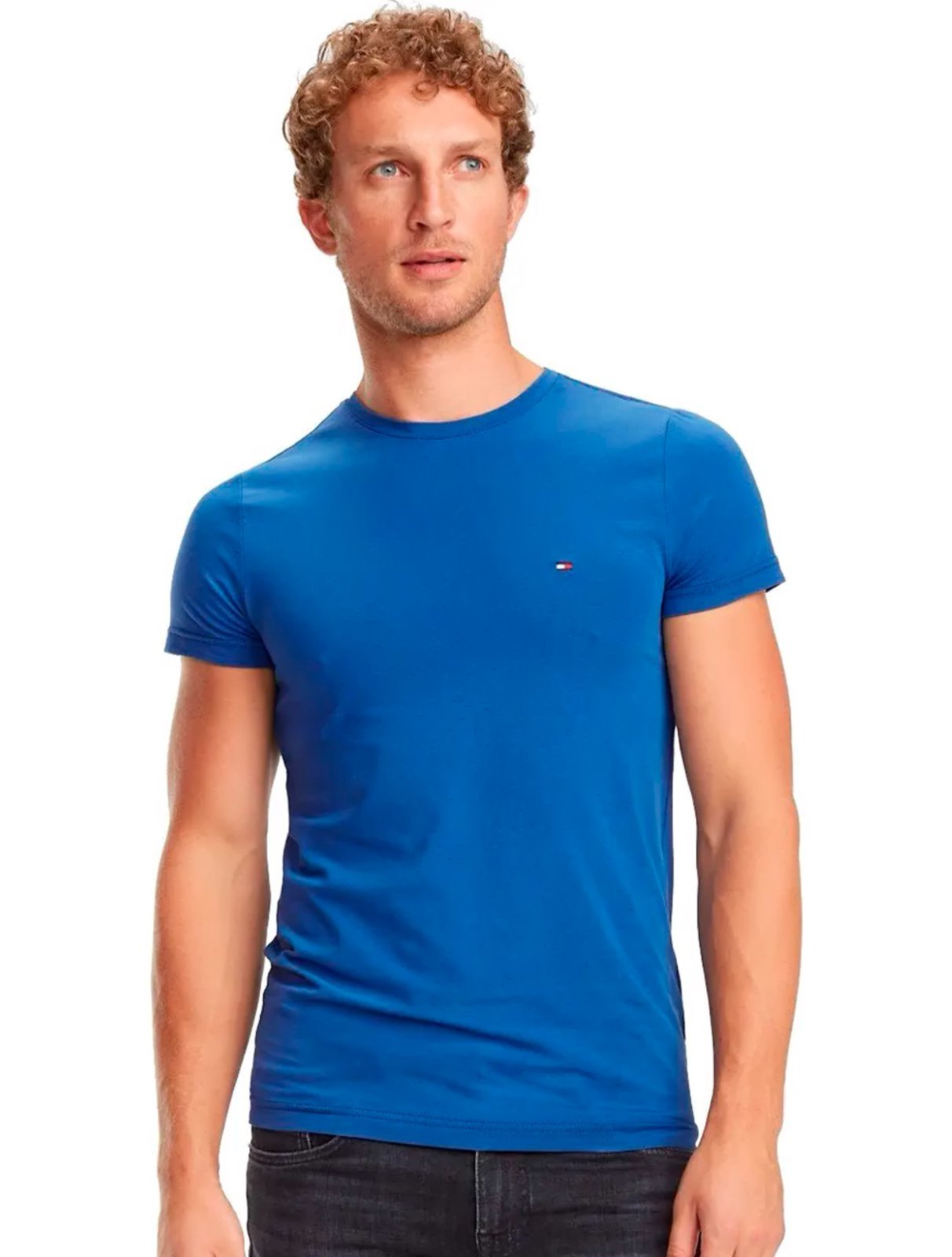 Camiseta Tommy Hilfiger Wcc Essential Cotton Tee Azul - Estilo