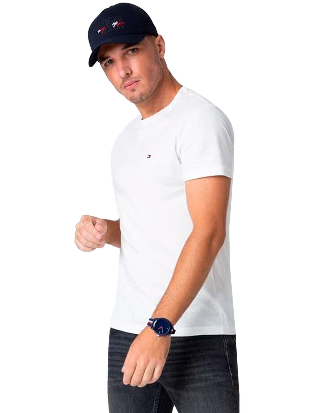 Camiseta Tommy Hilfiger Masculina Essential Cotton Icon Branca - Compre  Agora