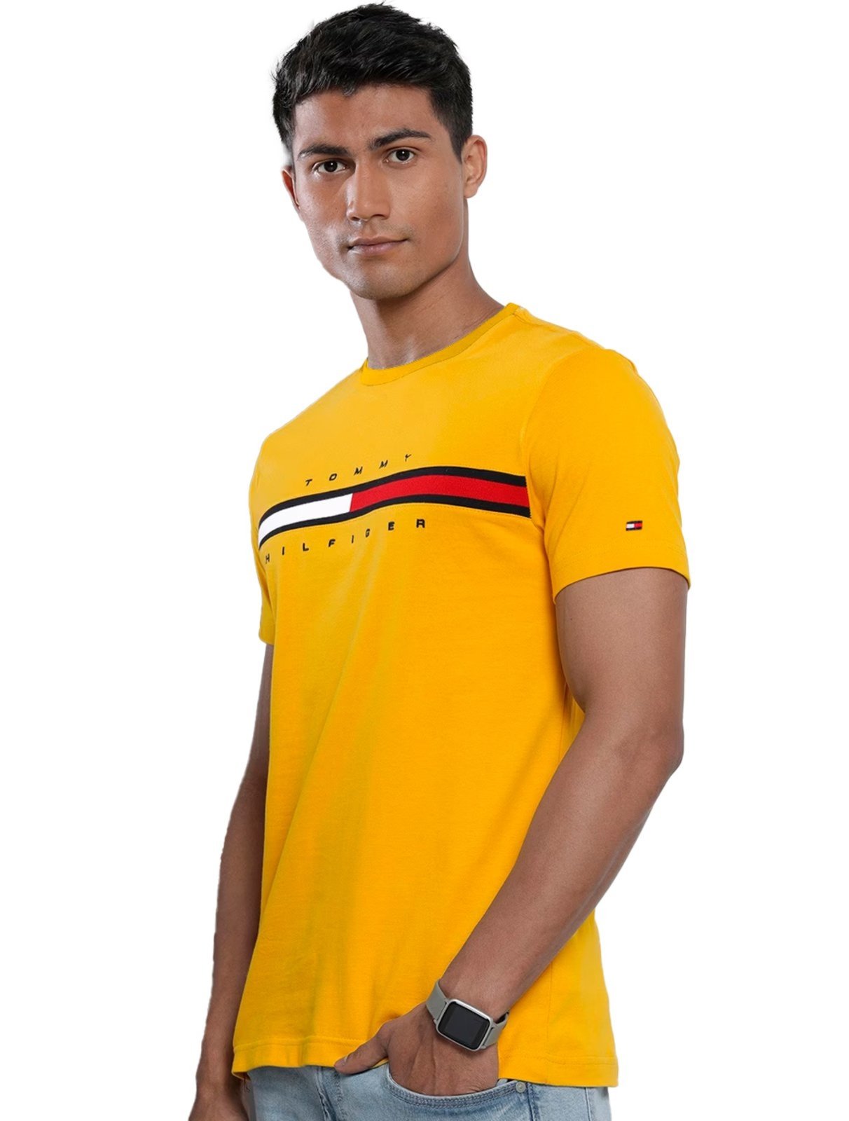 Camiseta Tommy Hilfiger Masculina Essential Flag Sash Amarela - Compre  Agora