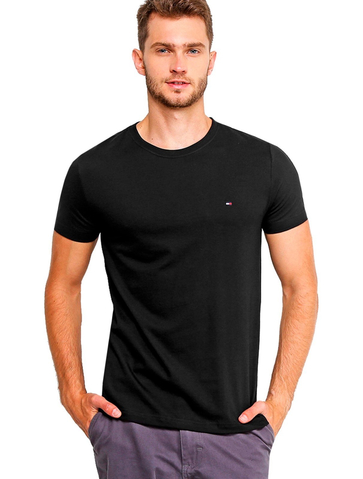 Camiseta basica store tommy hilfiger masculina