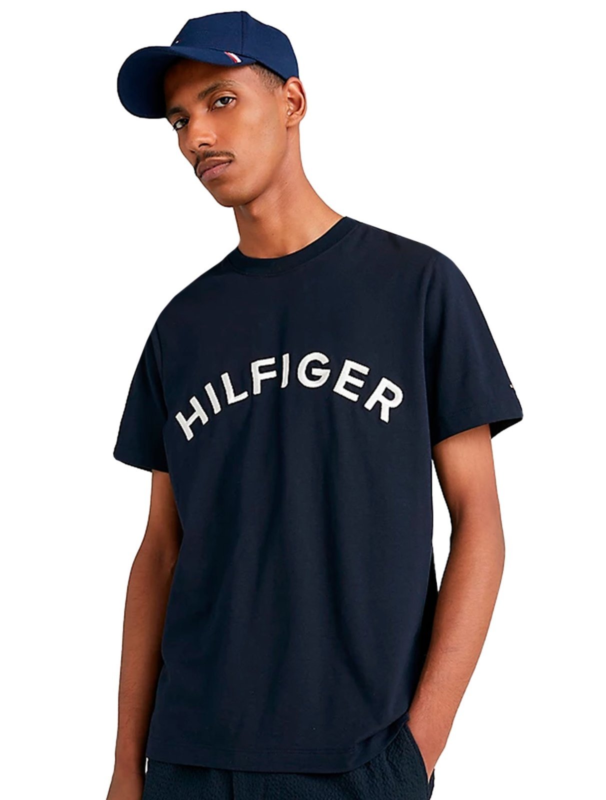 Camiseta Tommy Hilfiger Established Stackes Tee Azul Marinho