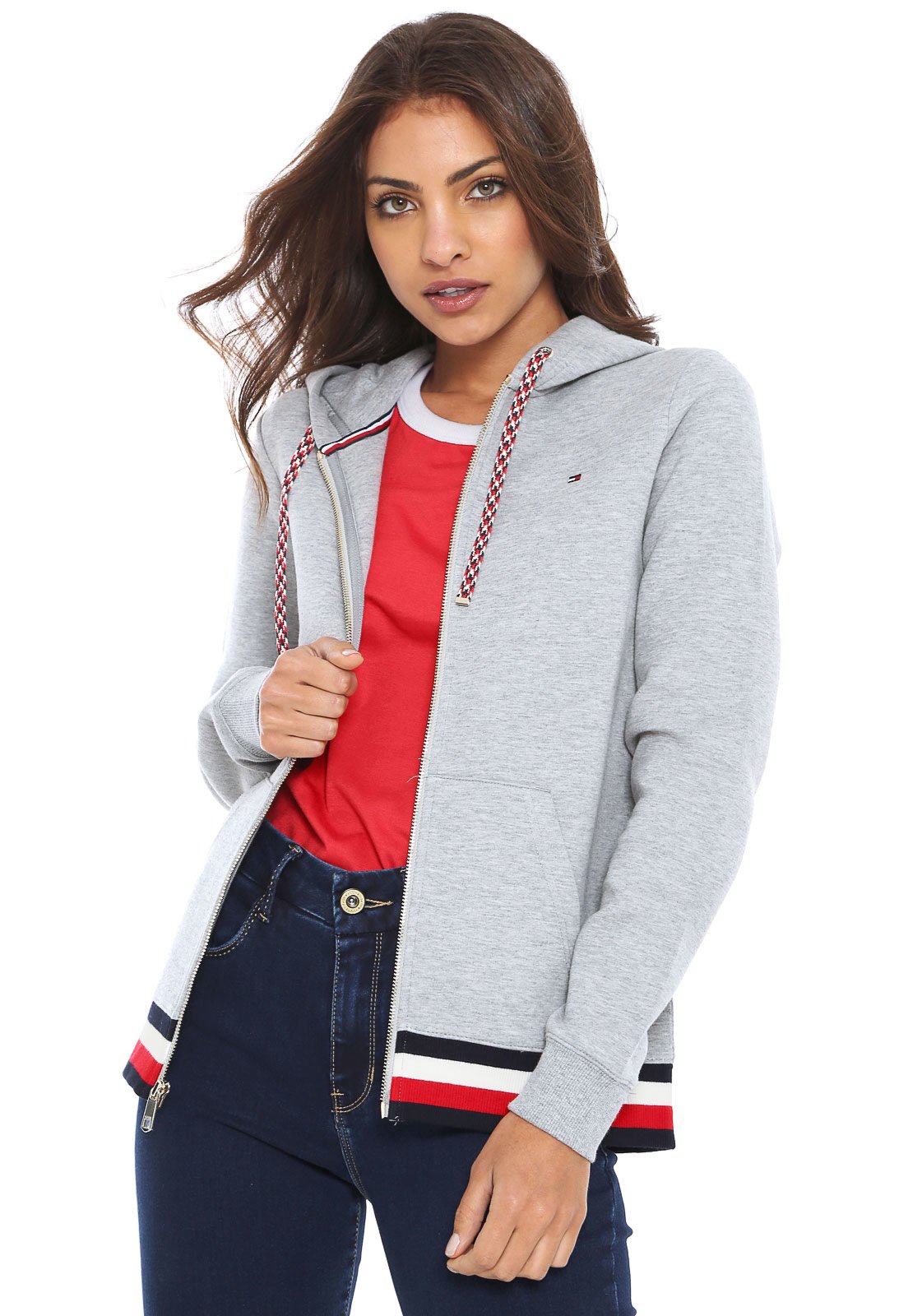 tommy hilfiger moletom com capuz women red