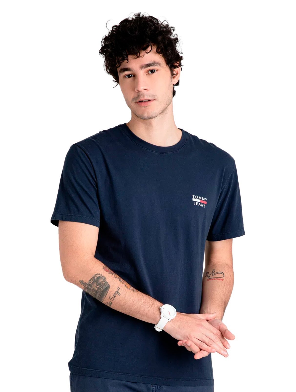 Camiseta Tommy Hilfiger Masculina Core Logo Tee Azul Marinho