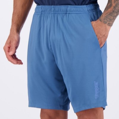 Bermuda Topper Malha Stamp Logo Azul