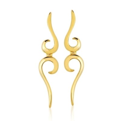 Brinco Toque De Joia Liso Dupla Volta Ouro Amarelo Menor preço em Brinco Toque De Joia Liso Dupla Volta Ouro Amarelo