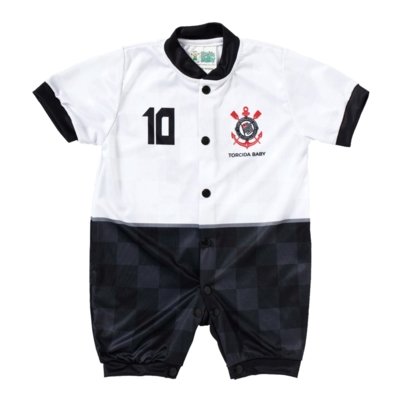 Macacão Curto do Corinthians Torcida Baby Camisa 10 Branco Menor preço em Macacão Curto do Corinthians Torcida Baby Camisa 10 Branco