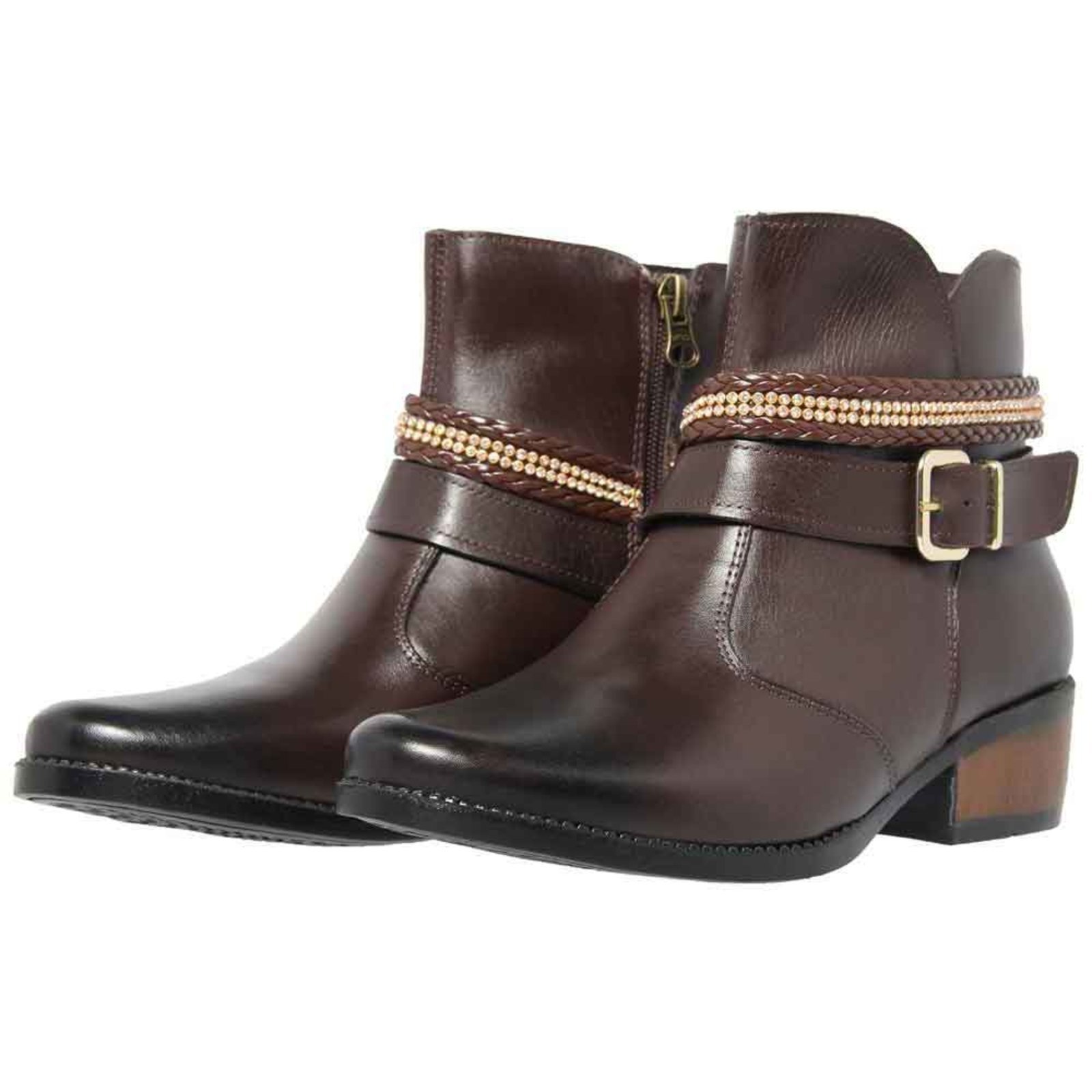 bota cano baixo feminina marrom