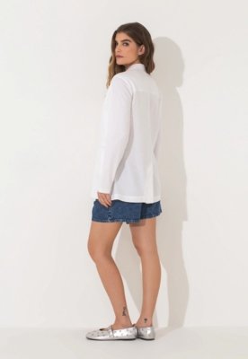 Blazer Linho Traymon Meio Forro Branco