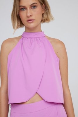 Blusa Traymon Frente Transpassada Rosa